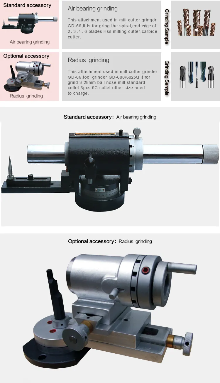 GD-66 End Mill Sharpening Machine Optional accessories